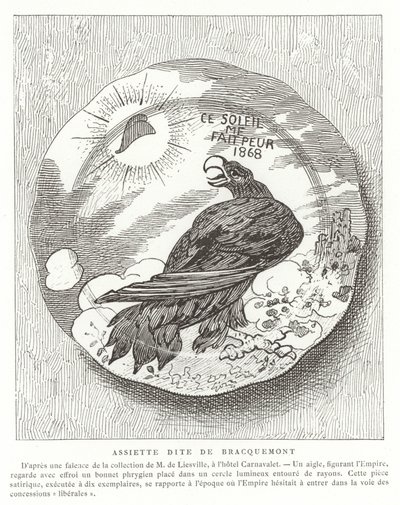 Französische satirische Tafel, 1868 von French School