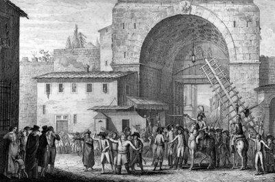 Französische Truppen betreten Florenz 1799 durch das San-Gallo-Tor von French School