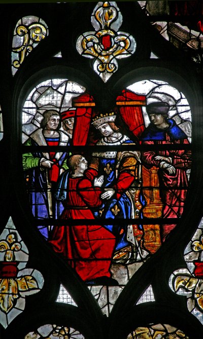 Aus Fenster w30, das Leben des St. Romain Fenster: ein Gefangener wird vom König empfangen von French School