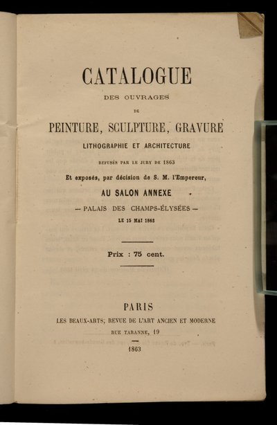 Frontispiz für den Katalog des Salon des Refuses, 1863 von French School