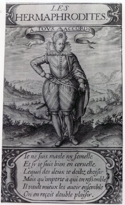 Frontispiz zu Les Hermaphrodites von Thomas Artus, 1605 von French School