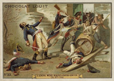 General Michel de Beaupuy verwundet bei Chateau-Gontier, Aufstand in der Vendée, Französische Revolution, 26. Oktober 1793 von French School