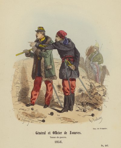 General und Offizier der Zouaven, Kriegsuniform von French School