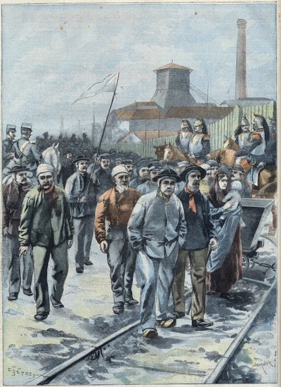 Generalstreik der Bergleute in Nordfrankreich, in „Le Petit Parisien“. von French School