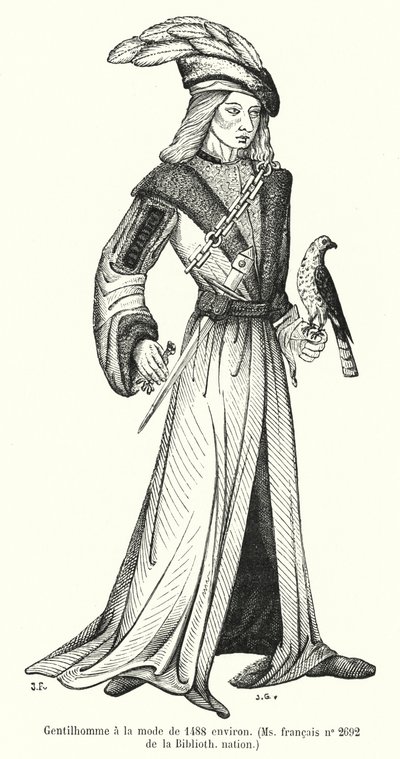 Gentilhomme à la mode de 1488 environ von French School