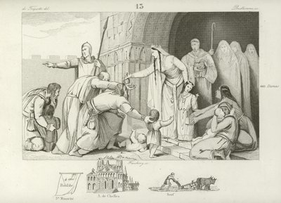 Almosen an die Armen, Herrschaft von Chlothar III., König von Neustrien und Burgund, 7. Jahrhundert von French School