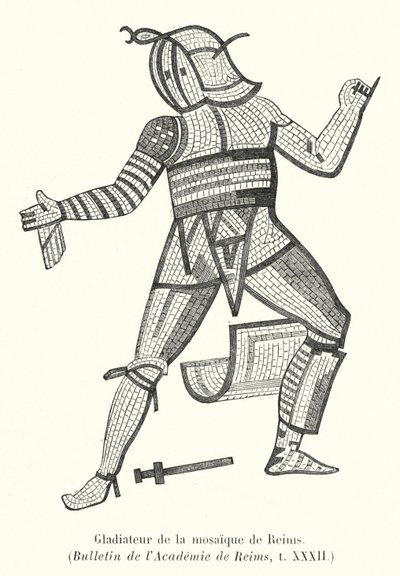 Gladiator des Mosaiks von Reims von French School