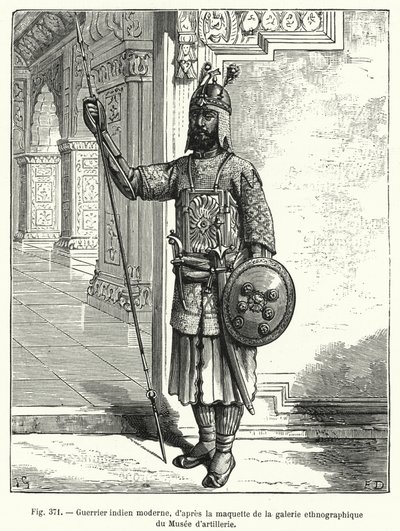 Moderner Indianerkrieger, nach dem Modell der ethnographischen Galerie des Artilleriemuseums von French School