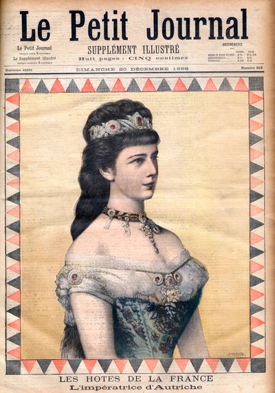 Gäste Frankreichs: Die Kaiserin Elisabeth (Sissi), Gemahlin von Franz Joseph I. von Österreich in „Le Petit Journal“ 20. Dezember 1896 (Gravur) von French School
