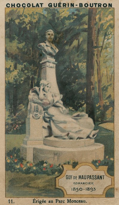Guy de Maupassant, Romanautor, 1850-1893, errichtet im Parc Monceau von French School