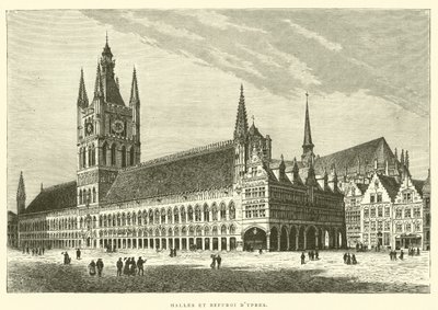 Hallen und Belfried von Ypern (Gravur) von French School