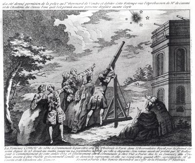Halleyscher Komet, beobachtet 1759 von Cassini III (1714-84) von French School