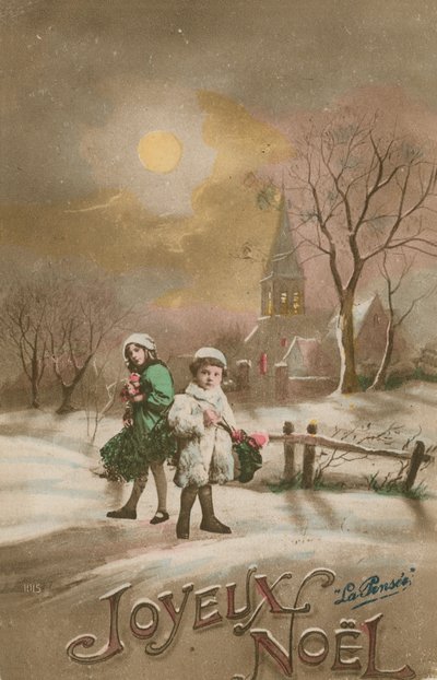 Frohe Weihnachten. Postkarte gesendet 1913. von French School
