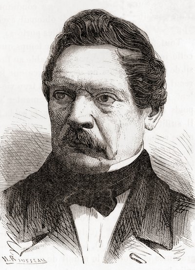 Henri-Gustave Delvigne, aus Les Merveilles de la Science, veröffentlicht um 1870 (Stich) von French School