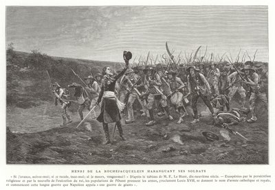 Henri de la Rochejaquelin hält eine Ansprache an seine Soldaten, Vendée-Aufstand, Frankreich von French School