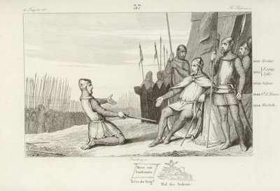 Heinrich I. von Frankreich begnadigt seinen Bruder Robert le Vieux, 1031 von French School