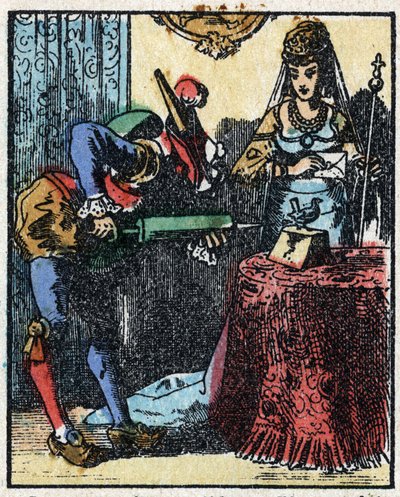 Geschichte von Dr. Pulcinella (Polichinelle). Holzgravur von Imagery Pellerin - Epinal, sp. 19. Jahrhundert. von French School