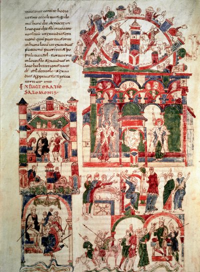 Geschichte des Lebens von König Salomo Seite der Bibel von Noailles (10. oder 11. Jahrhundert) Paris, B.N. von French School