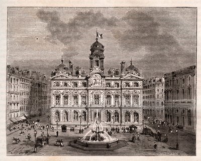 Hotel de Ville de Lyon - Gravur in „La France illustrée: Geographie, Geschichte, statistische Verwaltung“ von V.A. Malt-Brown. 1884 von French School