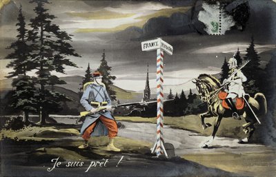 Ich bin bereit, Postkarte aus dem Ersten Weltkrieg, 1914 von French School