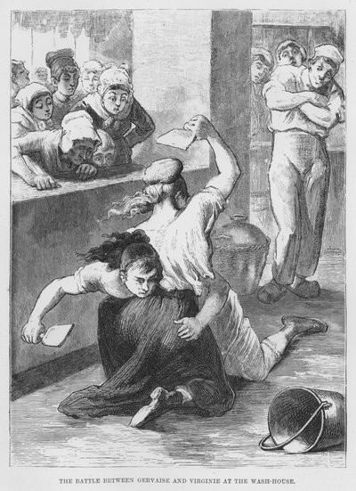 Illustration für Der Totschläger, ein realistischer Roman von Emile Zola (Gravur) von French School