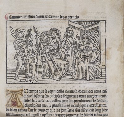 Illustration aus Le Livre du Roy Modus et de la Reine Racio von Henri Ferrieres, 1486 von French School