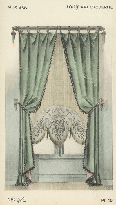 Illustration aus dem Innenarchitektur-Produktkatalog von A R & Cie, Frankreich von French School