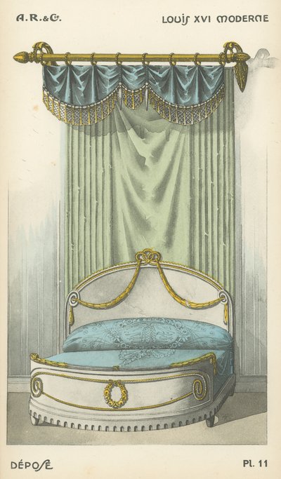 Illustration aus dem Innenarchitektur-Produktkatalog von A R & Cie, Frankreich von French School