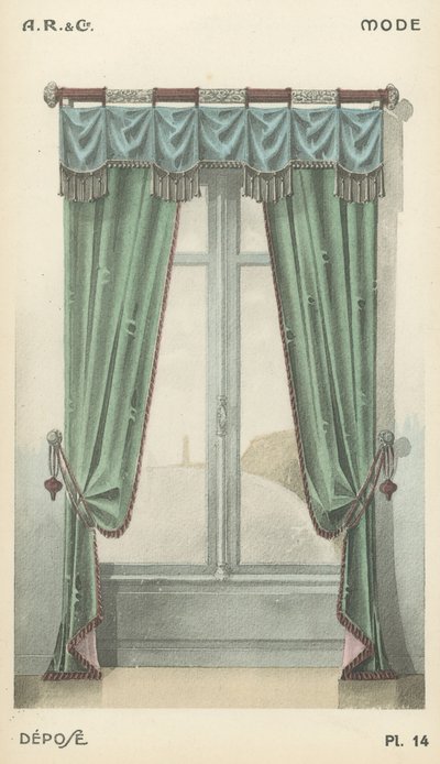 Illustration aus dem Innenarchitektur-Produktkatalog von A R & Cie, Frankreich von French School