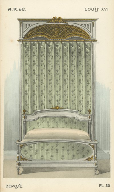 Illustration aus dem Innenarchitektur-Produktkatalog von A R & Cie, Frankreich von French School