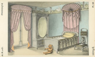 Illustration aus dem Innenarchitektur-Produktkatalog von A R & Cie, Frankreich von French School