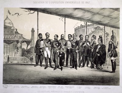 Kaiserliche und königliche Besucher der Weltausstellung in Paris, 1867 von French School