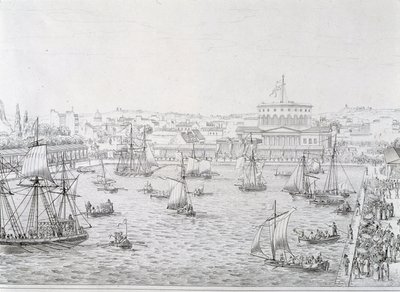 Einweihung des Bassin de la Villette, Paris Mai 1821 von French School