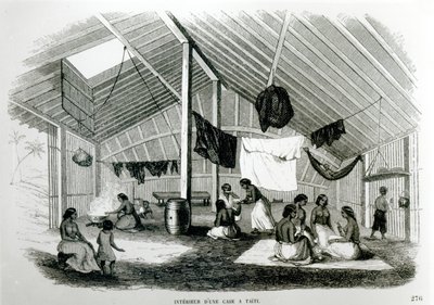 Im Inneren einer tahitianischen Hütte, aus 