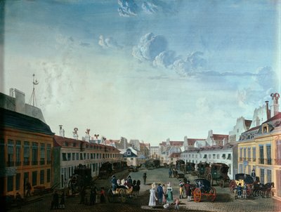 Innenhof des kaiserlichen Postkutschenamtes, frühes 19. Jahrhundert von French School