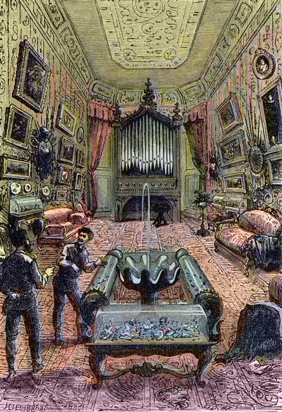Innenraum der Nautilus, Illustration aus 