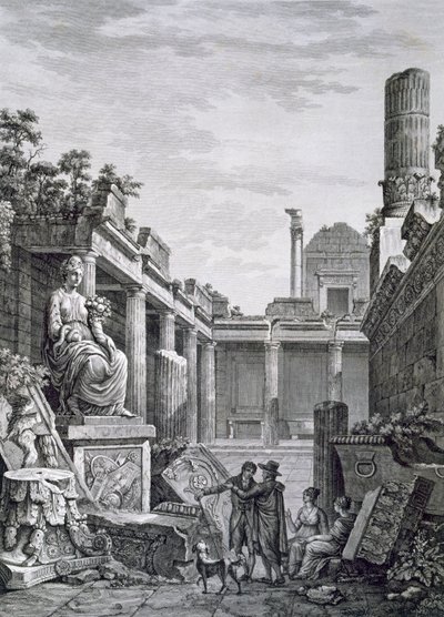 Innenraum der römischen Bäder, Nimes, aus Antiquités de la France: Vol I, Monuments de Nimes von French School