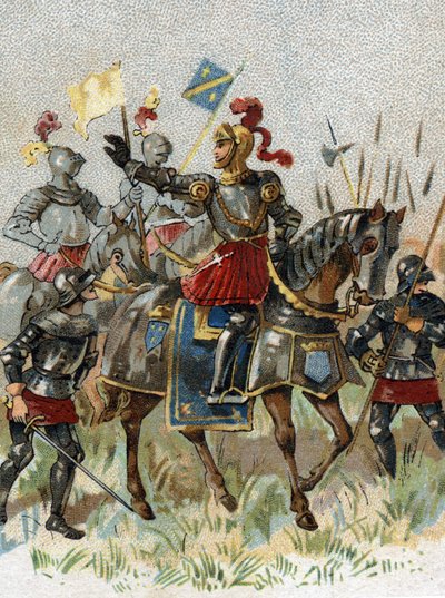 Italienische Kriege: Ludwig XII. (1462-1515), König von Frankreich, in der Schlacht von Agnadel (Mailand) in Italien am 14. Mai 1509. Chromolithographie von French School
