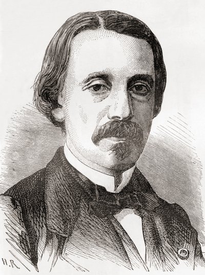 Jean Bernard Léon Foucault, aus Les Merveilles de la Science, veröffentlicht um 1870 (Stich) von French School