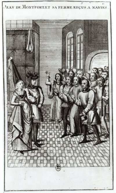 Jean de Bretagne (1293-1345), Graf von Montfort, und seine Frau werden in Nantes begrüßt von French School