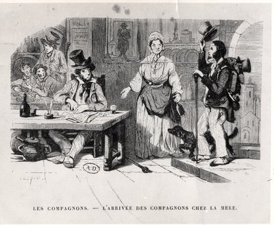 Geselle kommt in ein Gasthaus, ca. 1850 von French School