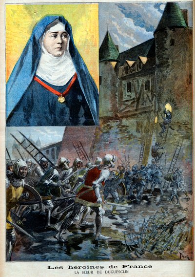 Julienne Duguesclin (1377-1404) Benediktinerin, Illustration „Le Petit Journal“ vom 23. Juli 1894 (Gravur) von French School