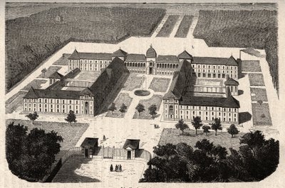 Das kaiserliche Asyl von Vesinet (heutiges Krankenhaus von Vesinet) in den Yvelines - Gravur in „PATILE“ - BESCHREIBUNG PICTURERIQUE DE LA FRANCE EN 6 VOLUES VON LUCIEN HUARD - Ende des 19. Jahrhunderts von French School