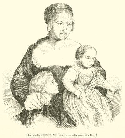 Die Familie von Holbein (Gravur) von French School