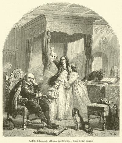 Die Tochter von Cromwell (Gravur) von French School
