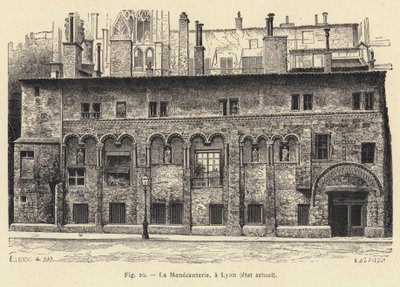 La Manecanterie, in Lyon, aktueller Zustand (Stich) von French School
