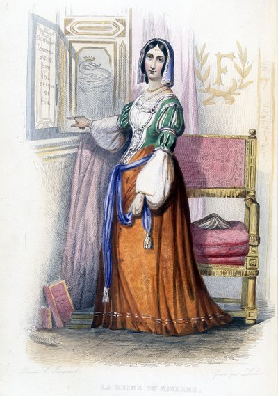 Die Königin von Navarra (Margarita?) - in „Le Plutarque français“, hrsg. Mennechet von French School