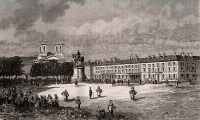 La Roche-sur-Yon - Pays de la Loire - Place Napoleon - Gravur in „France illustrée: Geographie, Geschichte, Verwaltung, Statistik“ von V.-A. Malt-Brown. 1884 von French School