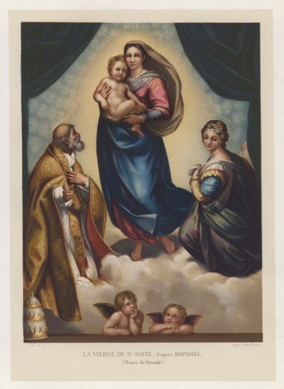 Die Sixtinische Madonna, nach Raphael, Museum von Dresden von French School