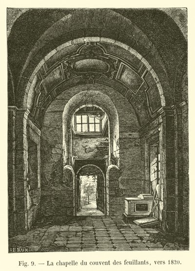 Die Kapelle des Klosters der Feuillants, um 1820 von French School